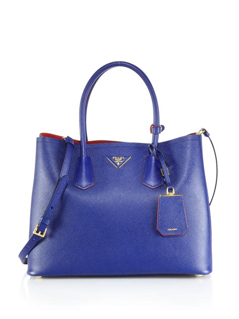 prada tote cuir double medium saffiano leather baby blue|saffiano leather Prada bags.